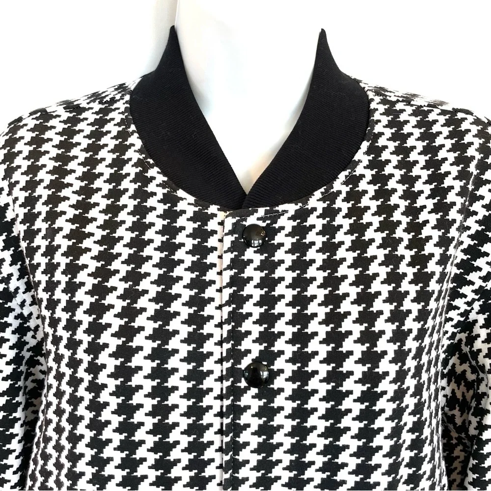 American Apparel Houndstooth Jersey Knit Bomber Jacket Size Unisex Mens XS - Picture 3 of 7